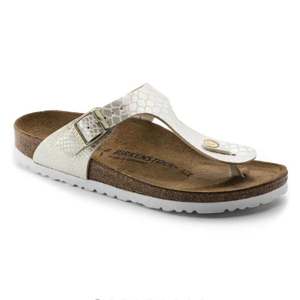 Birkenstock Shiny Snake Cream